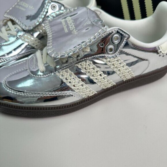 New Adidas Samba x Wales Bonner Silver Metallic Women Sneaker - Picture 3 of 6